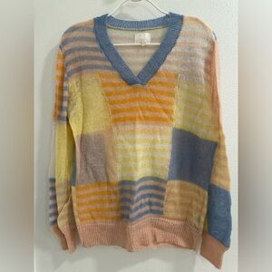 Danish Brand NUMPH colorful sweater.  Super thin and pretty pastel colors.
